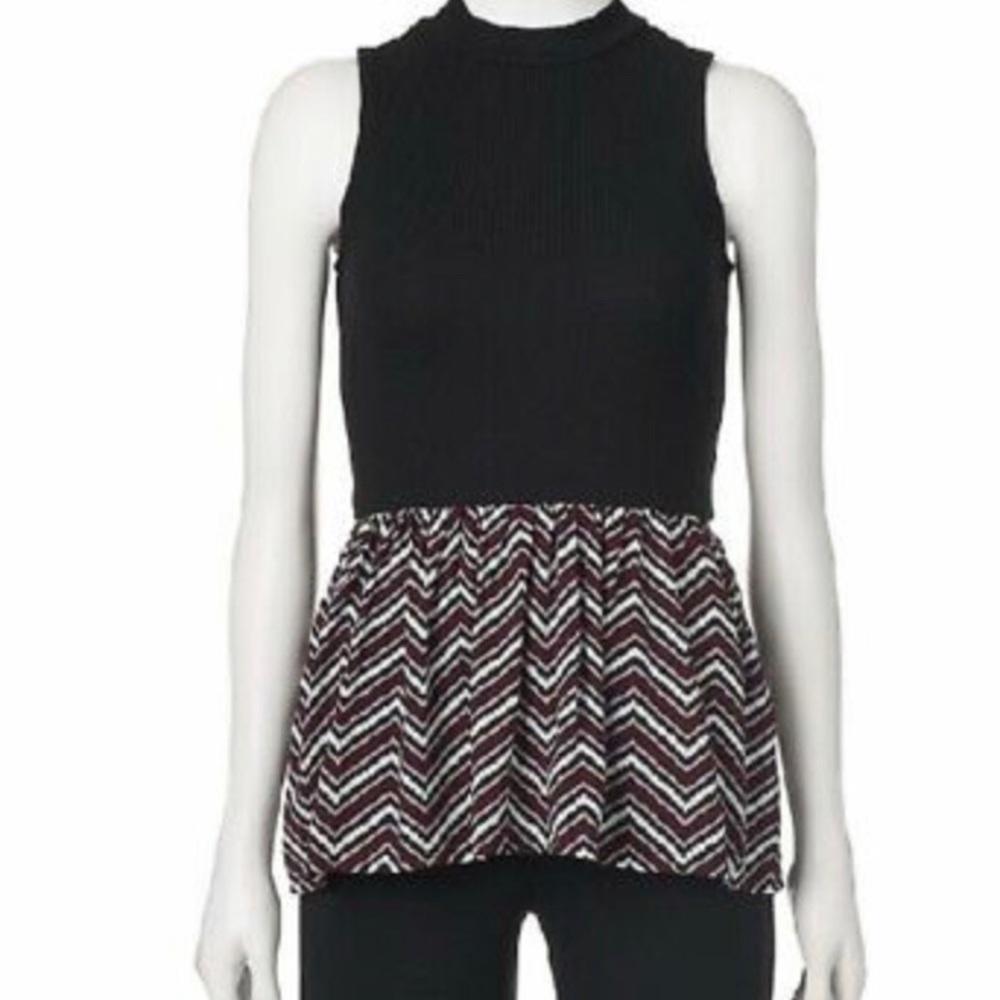 Candie's Fabric Mix Peplum Tank